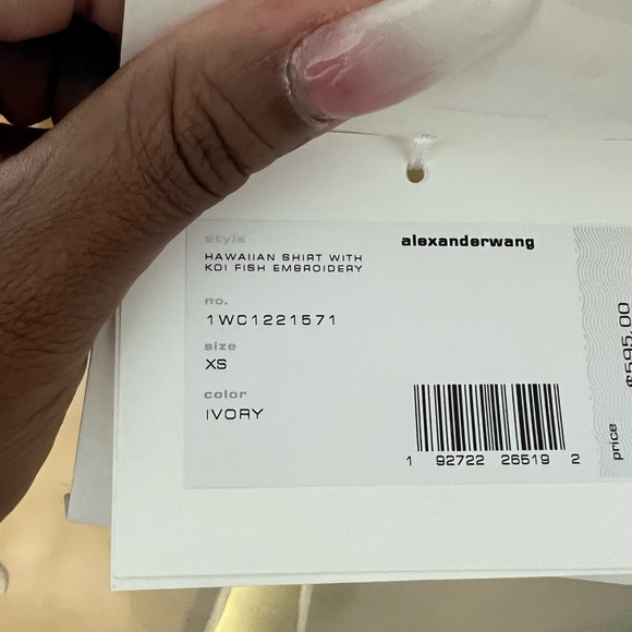 🆕 Alexander Wang Hawaiian Shirt with Koi Fish Embroidery - Picture 4 of 5